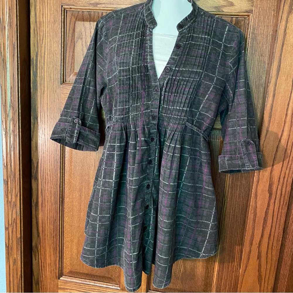 Fire Los Angeles Pleated Distressed Black Tunic Shirt